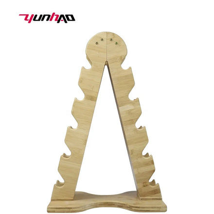 Yuncheng Factory Direct Gym Exercise A-shape Wooden Dumbbell Rack 5/6/10 Pairs