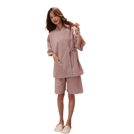 100% Cotton Customized Sleepwear Supplier Summer 100% Cotton Soft Two Piece Sleepwear Shorts Sets for Women