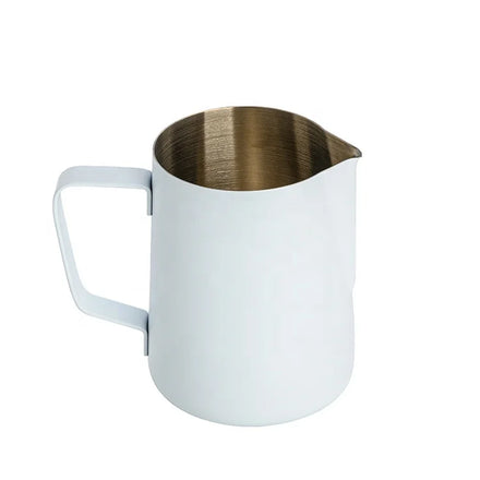 White Color 350mL Latte Espresso Milk Frothing Pitcher Stainless Steel Cappuccino Milk Jug