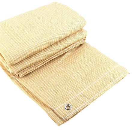 Tewango Thicken 95% UV Block Beige HDPE Sun Shade Net Terrace Canopy Awnings Balcony Privacy Safety Fence Screen