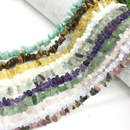 Wholesale Natural Stone Round Crystal Healing Energy Crystal Craft Gemstone Beads Tumbled Chips Loose Beads