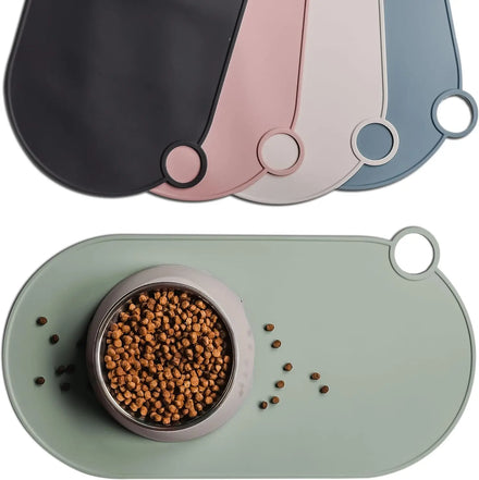 Silicone Mat Feeder Basics Silicone Waterproof Pet Food and Water Bowl Mat Pet Feeding Mats With High Lips