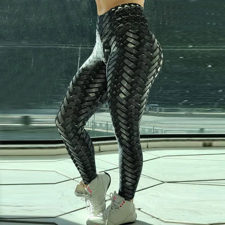 Wholesale Hot Selling 3XL Women High Waisted GYM Fitness Yoga Pants Cool Striped Straps Printed Leggings