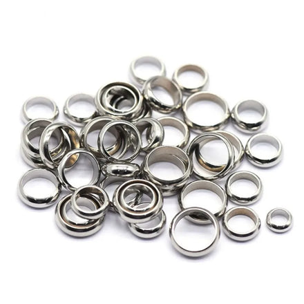 High Polish Stainless Steel Large Hollow Ring Beads Spacers Jewelry Accessories Wholesale