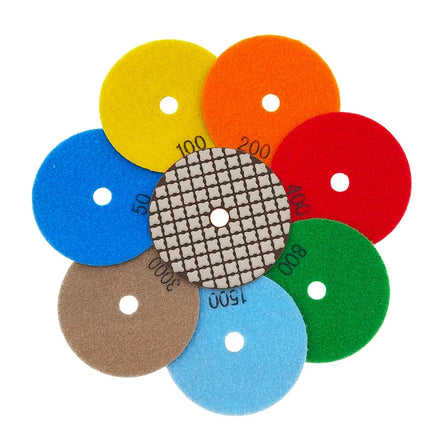 Hot Selling 100mm 4 Inch 7 Steps Dry Polishing Pad for Granite Marble Abrasive Polishing Pad Polishing Buffing Pads