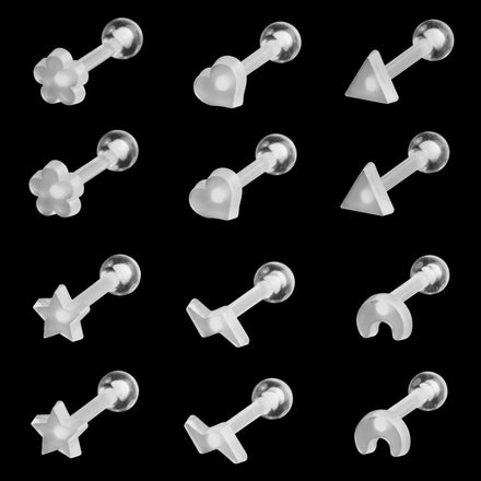Gaby New UV Soft Plastic Cartilage Studs Cute Style Helix Face Piercing Earrings for Women's Engagement