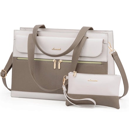 LOVEVOOK 15.6 Inch Laptop Tote Work Handbags Office Lady PU Leather Business Computer Briefcase Large Laptop Bag Purse for Women
