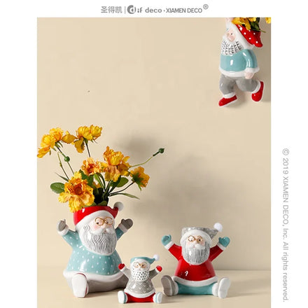 2026 New Arrival Santa Claus Wall Vase Ceramic Father Christmas Vases Custom Design
