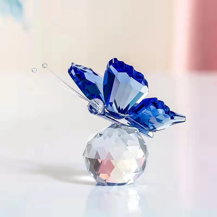 Wholesale Mini butterfly Shape Crystal Ornament K9 Colorful Crystal Butterfly Ornament for Crystal Home Decor