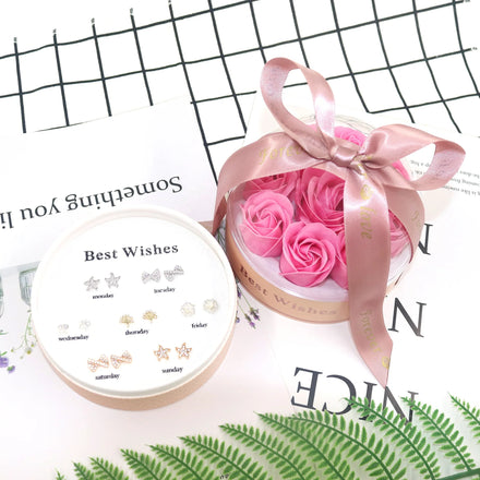 Handmade Soap Rose Gift Box for Custom Logo Branding and Boutique Identity Acrylic Drawer Jewelry Packaging Case