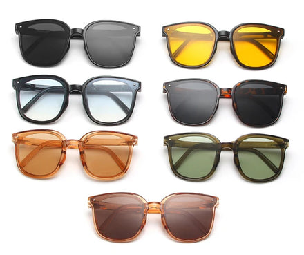 2023 Newest Model Fashion Design Polarized Gradient Transparent Folding Sunglasses Unisex Vintage Rectangle Travel PC Lenses