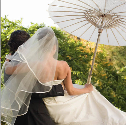 Wholesale Plain White Wedding Oil Paper Parasols Handmade Eco-friendly 12 Ribs Folding Manual Craft Paper Umbrella Party