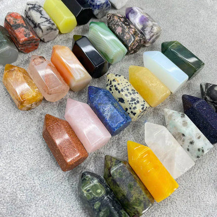 Wholesale 3.5cm Natural Gem Clear Rose Quartz Point Mixed Mini Crystal Tower