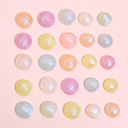 AB Candy Jelly Color Acrylic Beads Flat Bottom Bead Half Face Loose Beads for Jewelry Making DIY Bracelet Necklace