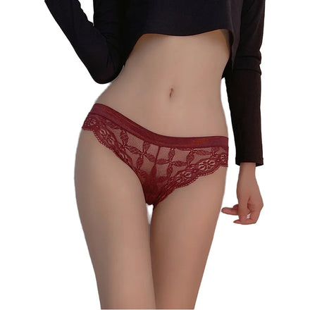 Lady Thong Sexy Transparent Bow Women's Underwear Floral Lace Panties
