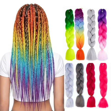 FujiaWholesale 24 Inch Hot Water Setting Jumbo Yaki Hair Braiding Hair Twisted Ombre Jumbo Braid Synthetic Hair