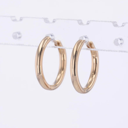 Starsgem Classic Women's 14K Solid Yellow Gold Hoop Earring Simple Style Wedding Engagement Earrings