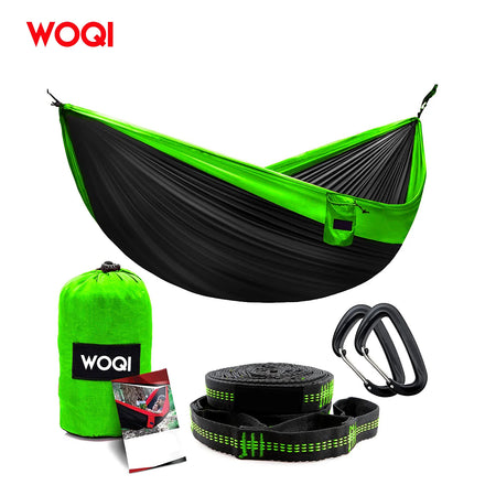 WOQI 210T Nylon Double Big Size Hammock Camping for Hiking Backpacking Travel Backyard