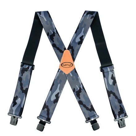 MELOTOUGH Men's Suspenders Fully Elastic 2 Inch Wide X Back Heavy Duty Tradesperson's Pant Suspender