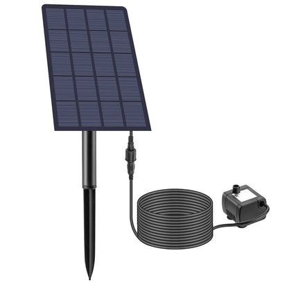 BSV 2.5W Solar Fountain Pump DIY Outdoor Solar Water Pump with Plastic Multiple Nozzles Bird Bath & Garden