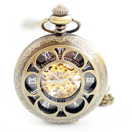 Antique Silver Japan Movt Hand Wind Mechanical Men Pocket Alloy Modern Fob Watches with Chain