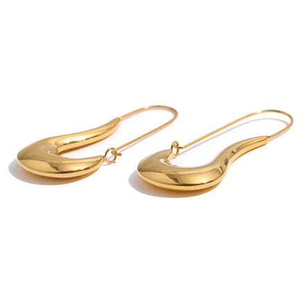 JINYOU 1952 Minimalist Exaggerate Big Metal 18K Gold PVD Waterproof Fashion Earrings Stainless Steel Charm Personality Jewelry