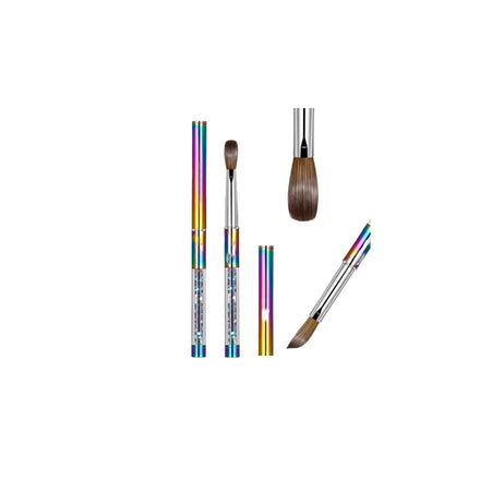2025 USA Premium 100% Pure Kolinsky Sable Nail Art Brush | Plastic Full Size Range (2#-10#) for Acrylic Nails