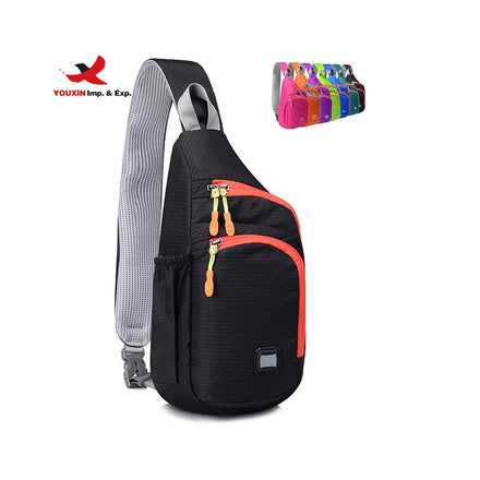 New Arrival Unisex Chest Bag Double Zipper Sling Chest Bag Nylon Fashionable Crossbody Bag
