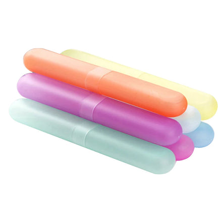 PlasticToothbrush Protection Organizer Random Color Box Toothbrush Holder Box Portable Travel Hiking Toothbrush Case Container