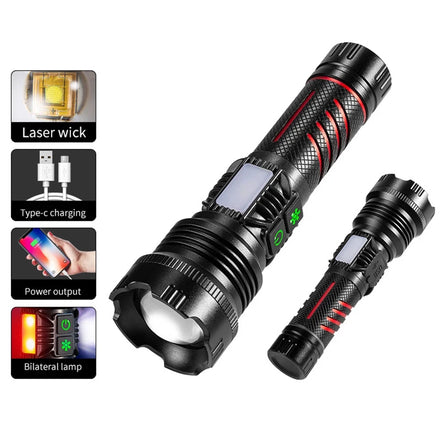Helius the New Long-range High-power Telescopic Focus Usb Charging With Power Bank Function Strong Light Flashlight