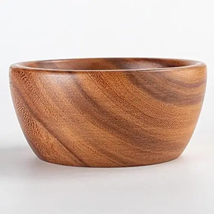 6 X 3 Individual Wood Serving Bowls for Fruits Cereal or Soup - Handmade Acacia Wooden Salad Bowls