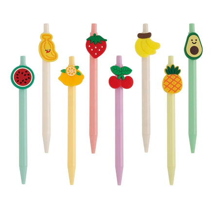 Promotional Cute Strawberry Avocado Rubber Plastic Ballpoint Pen Custom Logo Fun Office & School Pens