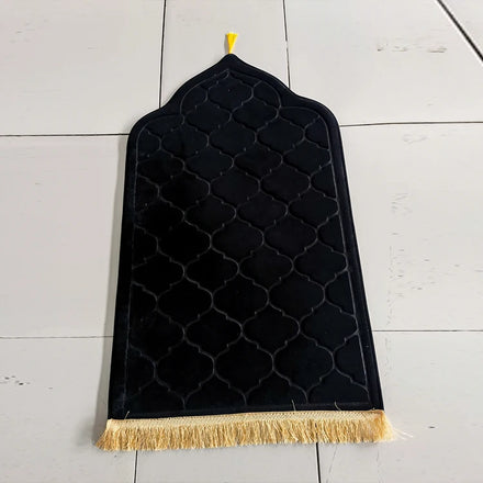 Personalized Black Muslim Prayer Mat Islamic Gebetsteppich Gift Turkish Janamaz Prayer Carpet Rugs