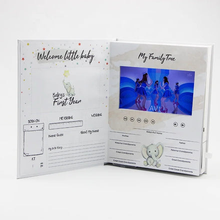 Valentine Cards Set Luxury Promotional with logo Lcd Gift Customised Brochure 7 Inch Video Book Greeting Card