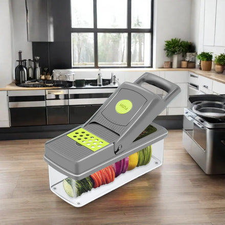 15-in-1 Handheld Steel Kitchen Tool Multifunctional Veggie Chopper Onion Potato Peeler Fruit Slicer Dicer Vegetable Cutting