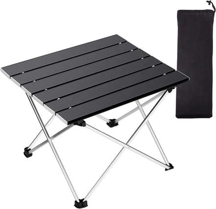 WOQI Easy Folding Aluminum Compact Mini Small Roll Camping Low Table for Outdoor Hiking Travel Picnic