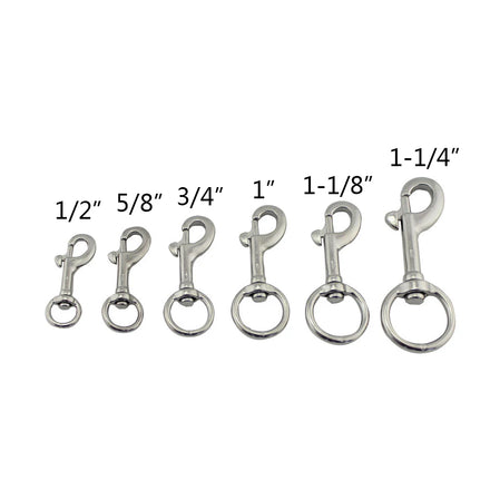Stainless Steel Scuba Diving Clips Swivel Eye Snap Hook Dive Single Ended Buckle Pet Leash Clip