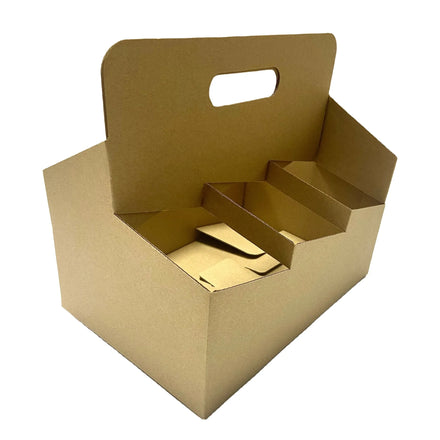 Disposable Milk Tea Coffee Juice Beverage Portable Cardboard Carriers Two/Four/Six Cups Paper Holder to Pack Takeaway Drinks