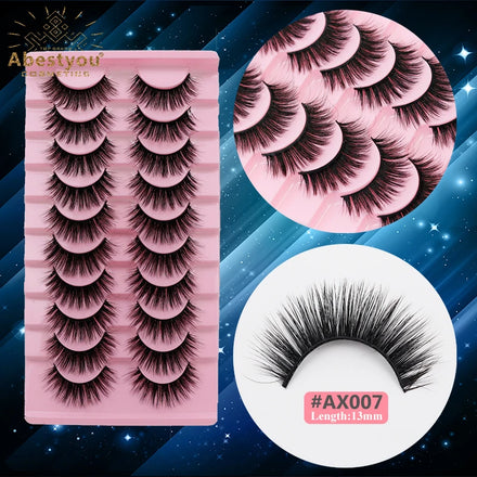 Abestyou Brand 10 Pair 6d Cat Eye Faux Cils Full Strip Mink Lash Thick Fluffy False Eyelashes Wholesale Pestaas Takma Kirpik