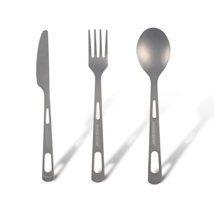 Portable Titanium Cutlery Set Low MOQ Durable Metal Dinnerware for Outdoor Camping Picnics