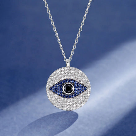 New Fashion S925 Sterling Silver Black Moissanite Eye Necklace Pendant