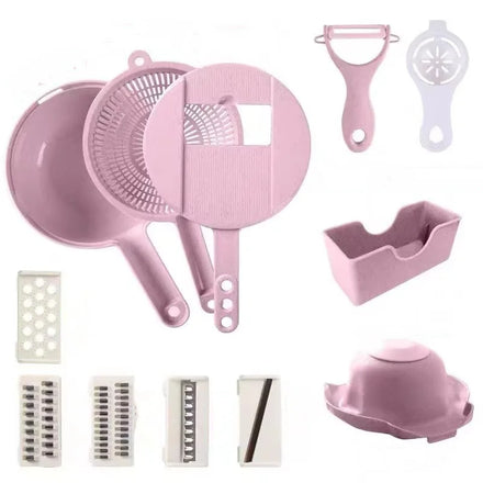 Round Vegetable Fruit Potato Peeler Onion Chopper Food Chopper Fruits Cutter Adjustable Slicer Vegetable Cutter with Drain Rack