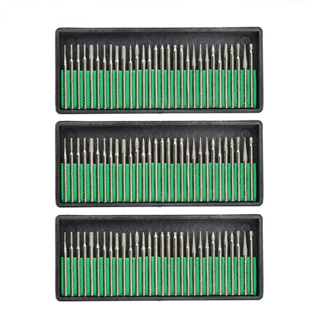 2.35mm-3mm Shank 90pcs Diamond Burr Bits Drill Kit for Rotary Tool Metal Woodworking Jewelry Carving Grinding Diamond Burr Bits