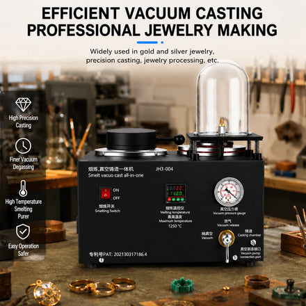 3-in-1 2L Continuous Investment Casting Melting Furnace 1/2/3kg Metal Vacuum Casting Machine for Gold Silver Aluminium Jewelry