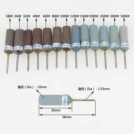 2.35mm Shank Sandpaper Rod Grinding Rod Mirror Coarse and Fine Grinding Polishing Wheel Sandpaper Grinding Head with Handle