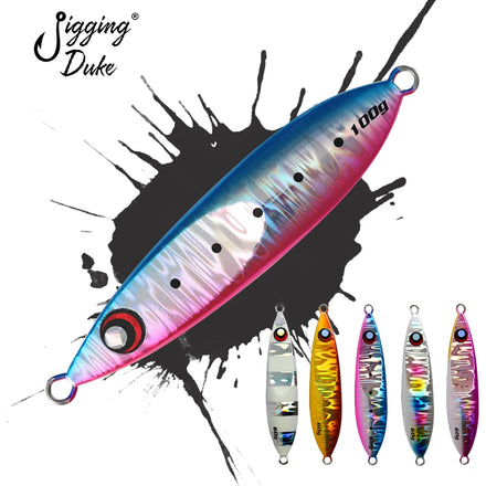 JiggingDuke 60g 80g 100g 130g 160g Boat Fishing Slow Fall Pitch Jigging Metal Jig Lead Jig Tuna Fishing Lure