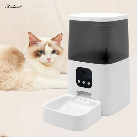 5L Pet Smart Feeder With Interactive Food Dispenser Automatic Wifi-controlled Bowl for Cats and Dogs Made of Durable Plastic