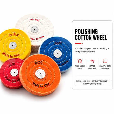 3/4/5/6/7/8 Yellow Cotton Lint Cloth Polishing Buffed Head Disc Gold Jewelry Metal Abrasive Tools Buffing Polishing Wheel
