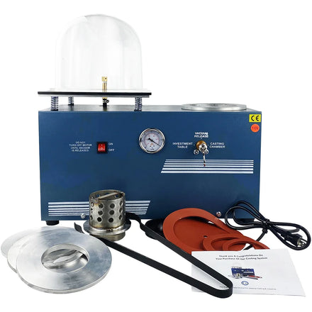 Mini 2L Vacuum Investment Casting Machine for Gold Jewelry Making Bell Jar Metal Die Combined Jewelry Tools & Equipment