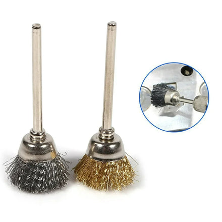 3mm Stainless Steel Wire Wheel Brush Polishing Wheel Set Rotating Tool Accessories Mini Rotating Polishing Brass End Brushes